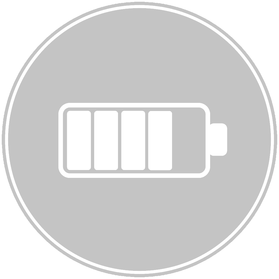 Battery charging icon on transparent background