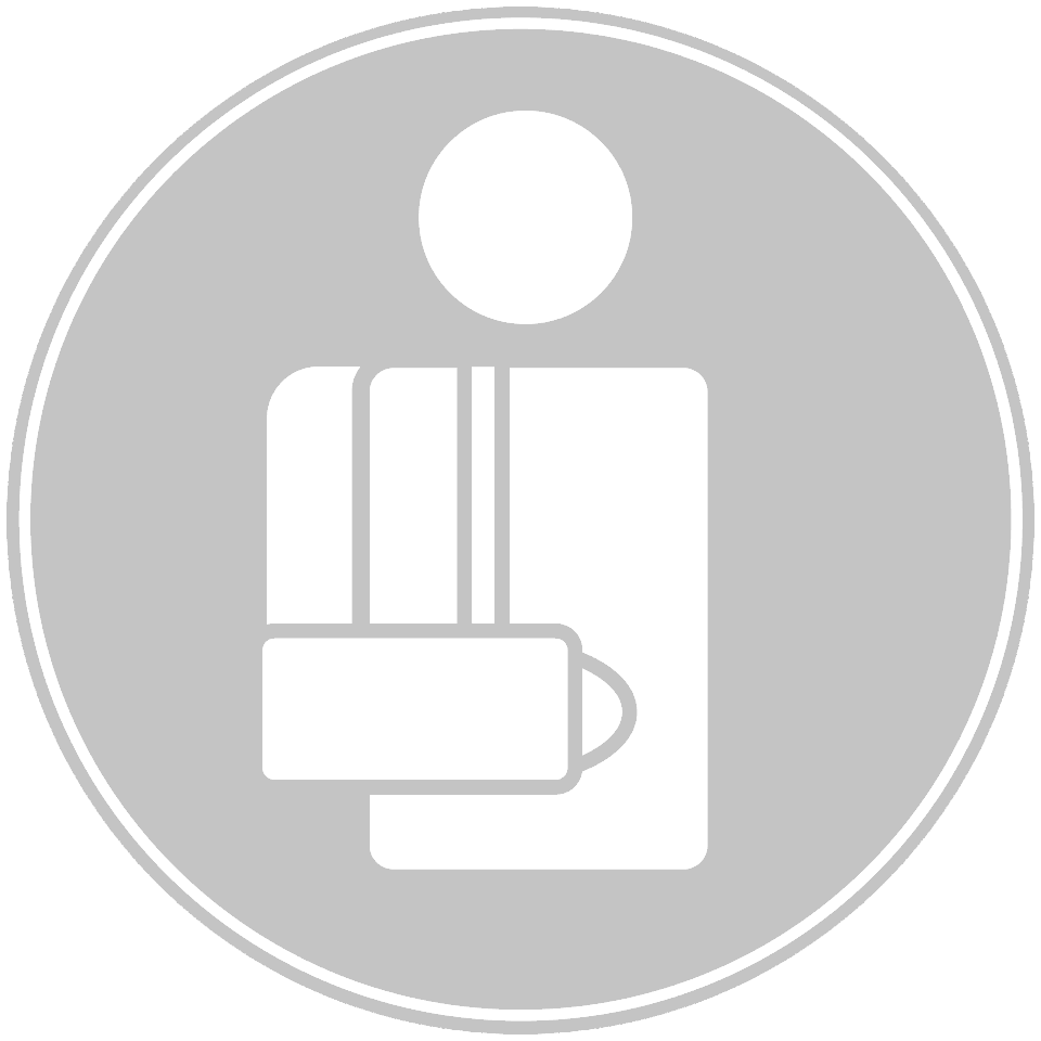 Hand fracture icon on transparent background